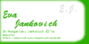eva jankovich business card